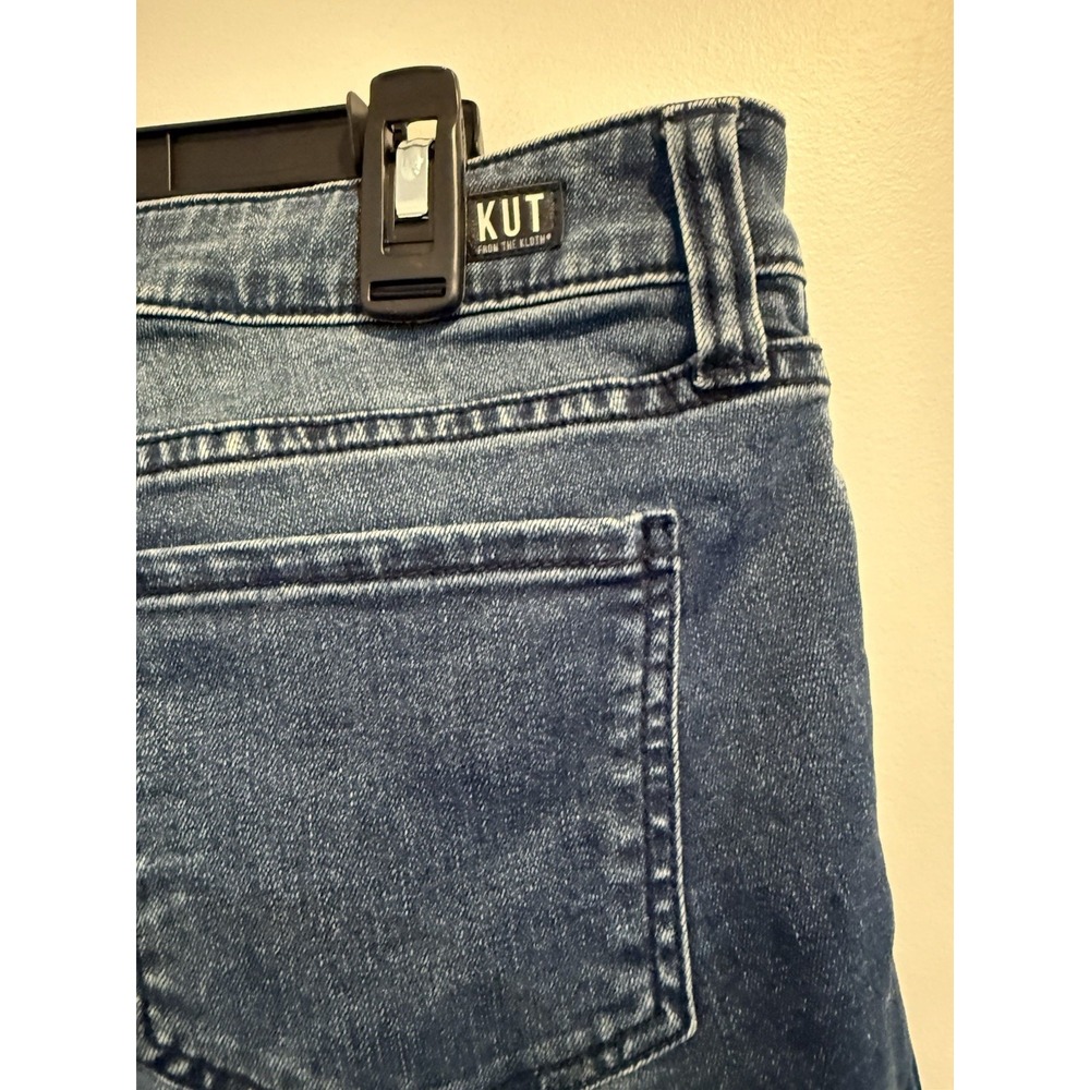 Kut from the Kloth Connie ankle skinny raw hem jeans Women's Hem Dark Wash 12 - Picture 9 of 12